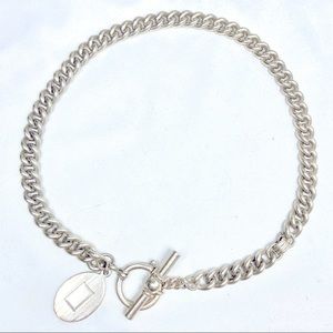 Vintage Ralph Lauren Sterling Silver Prince Albert Watch Chain & Toggle Necklace